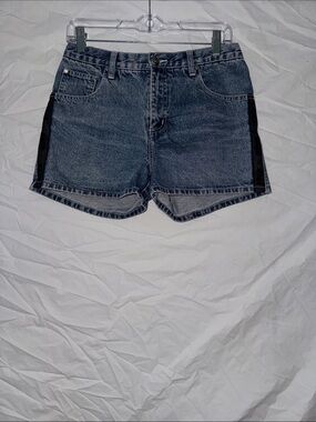 Boss 90’s Y2K Dark Blue Denim Shorts with Black Side Stripes